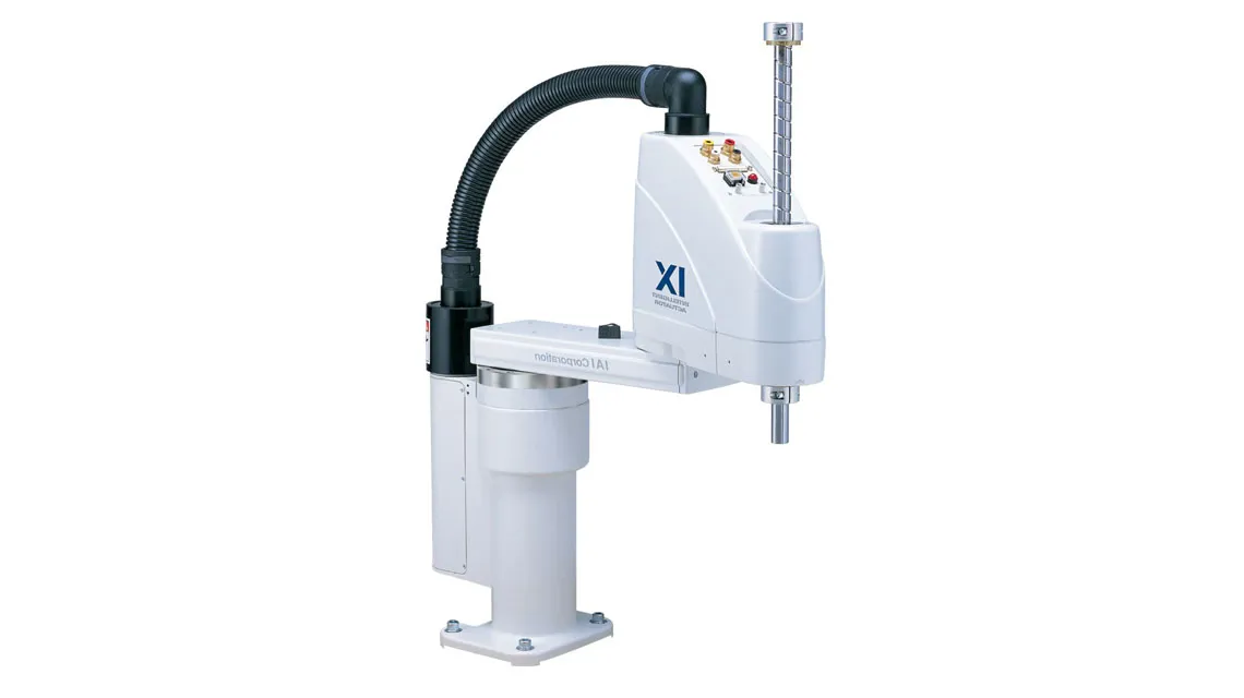 Scararoboten IX Scara kan hantera last från några gram upp till 20 kg och maxhastigheten är hela 7 000 mm/s.